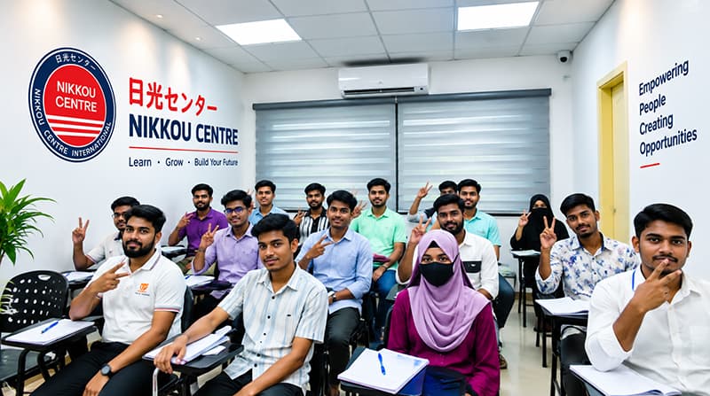 Students learning Japanese